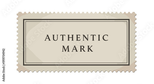 Authentic Mark Stamp on White Background.