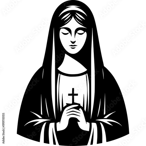 Canvas Print Mother Mary Vector