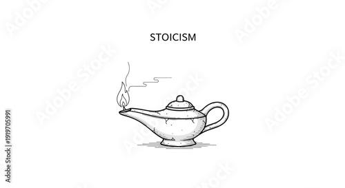 Stoicism Lamp Flame Flickering - Philosophy Concept