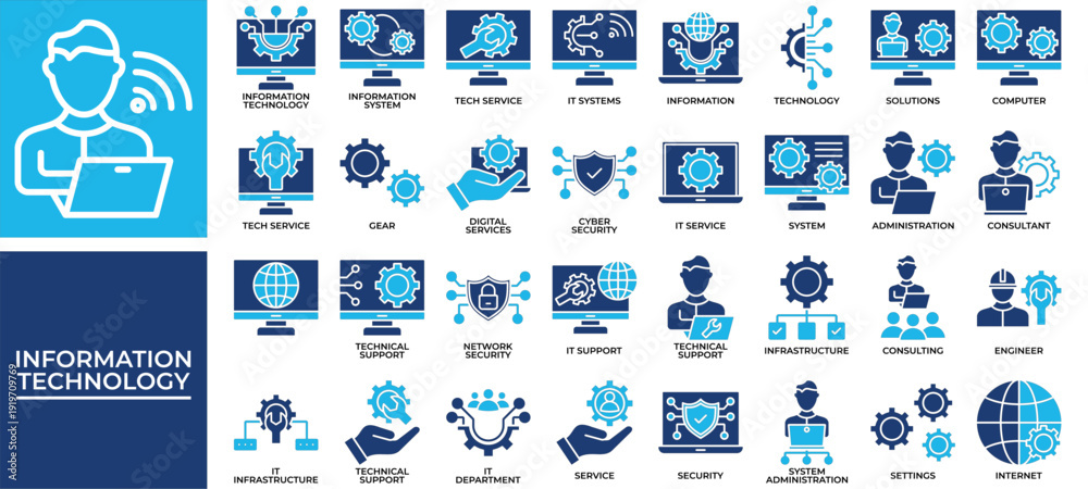 Photos Information Technology icon set collection