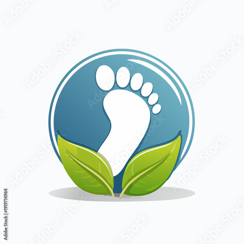 Footprint and Leaves Logo for Natural Foot Care.