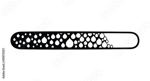 A progress bar with a pattern of water droplets against a white background.