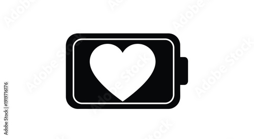 A battery icon displaying a full heart symbol, indicating full energy or love.