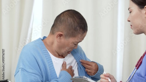 Woman, nurse and note with senior patient for assisted living or healthcare in retirement home. Female people, caregiver and listening to client with technology for elderly care in age care house.