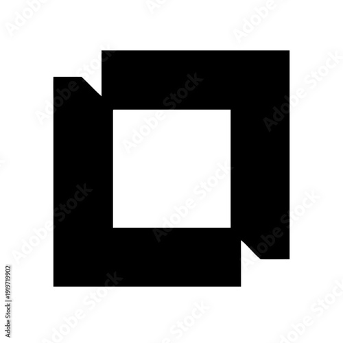 Hollow Frame Infrastructure Ring Black Silhouette Vector