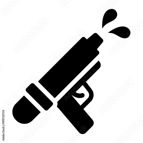 water gun glyph icon. splash toy. summer play. outdoor fun