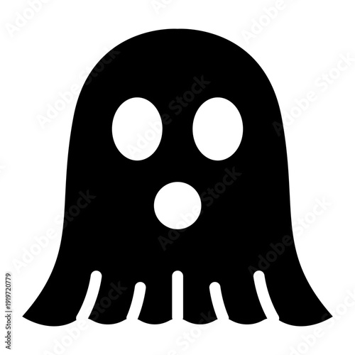 ghost glyph icon. spooky character. playful scare. cartoon spirit