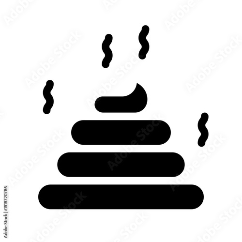 Stinky poop glyph icon. toilet humor symbol. comic expression. playful joke
