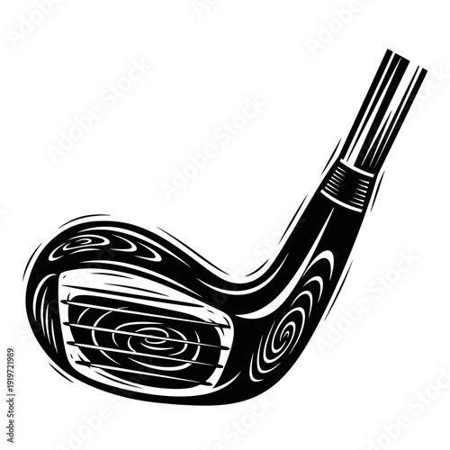 Golf Club Head Silhouette Sketch Art