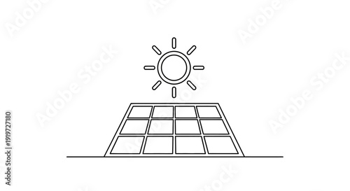 Simple Line Drawing Solar Panel System.