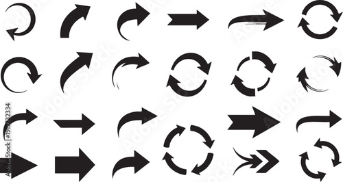 Black arrows on white background directional arrows signs 2