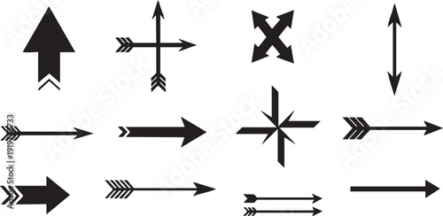 Black arrows on white background directional arrows symbols