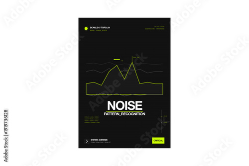 Noise Signal Waveform Internal Recognition Cyberpunk Dark Poster Neon Green Graph Futuristic Data Visualization