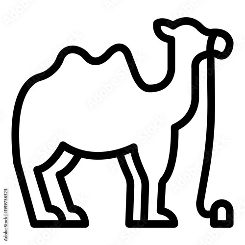 camel outline icon. desert animal. hajj travel. islam heritage