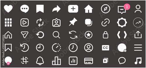 Web・アプリ用インターフェースアイコン集 シンプルスタイル