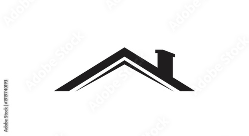 Simple Black House Icon with Chimney 1.