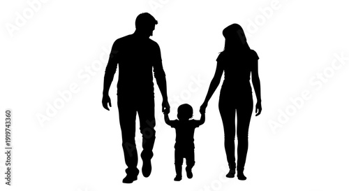 Silhouette of Family Holding Hands Together 4.