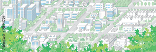 街並みの立体図. 都市の景観. 