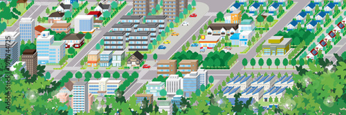 街並みの立体図. 都市の景観. 