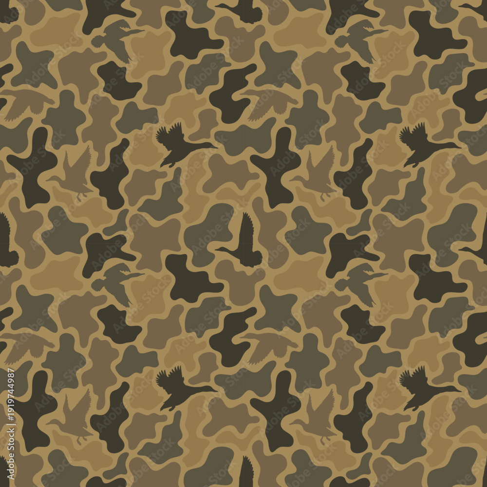 Fototapeta premium vector duck hunter camouflage design, vector camo print, Khaki camouflage