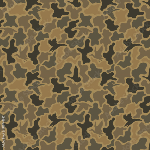 vector duck hunter camouflage design, vector camo print, Khaki camouflage