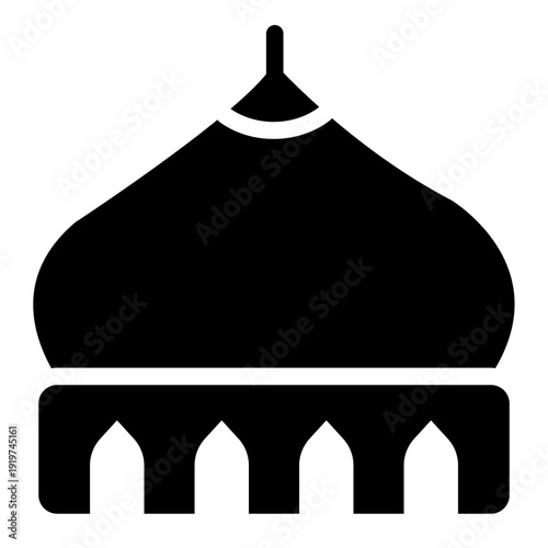 mosque glyph icon. islamic prayer house. worship place. muslim faith