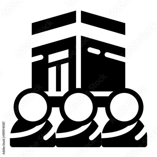 pilgrim glyph icon. muslim traveler. sacred journey. islam devotion