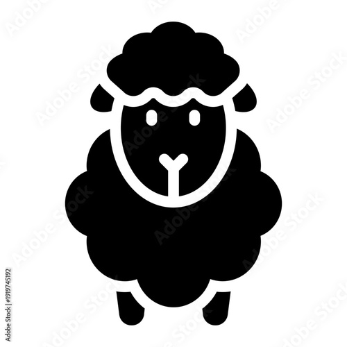 sheep glyph icon. sacrificial animal. qurban ritual. adha festival