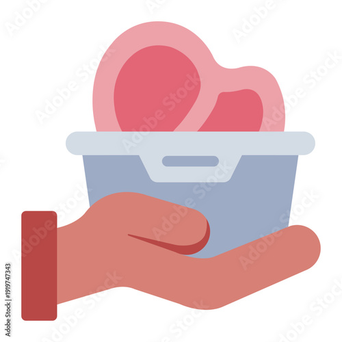 giving food flat icon. charity sharing. community care. islam compassion