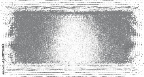 Gray gradient halftone pattern frame with scattered dots and lines white abstract texture