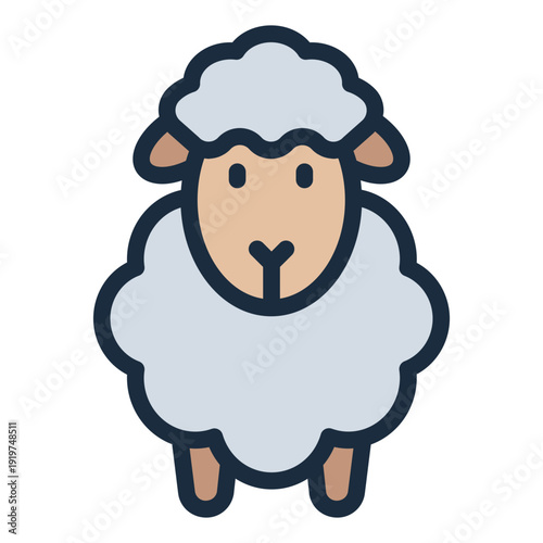 sheep filled line icon. sacrificial animal. qurban ritual. adha festival