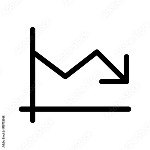 Downward Graph Icon Vector Symbol Design Illustration