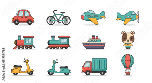Transportation vehicles and mascot collection