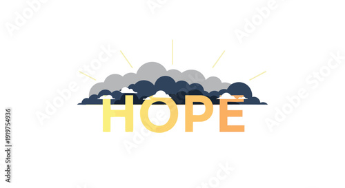 Hopeful light breaks through dark clouds an inspiring graphic symbolizing resilience optimism and new beginnings even amidst life's greatest