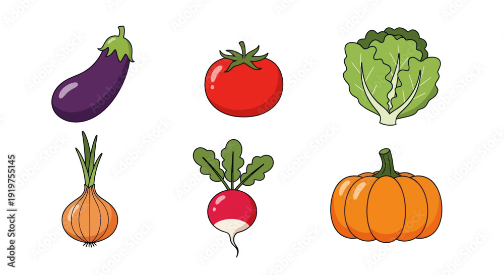 Fototapeta premium Vegetable assortment on white background