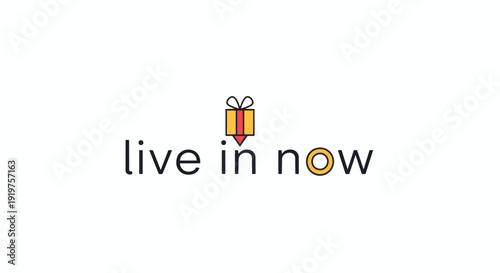 Minimalist typographic logo design encouraging present moment awareness and personal growth