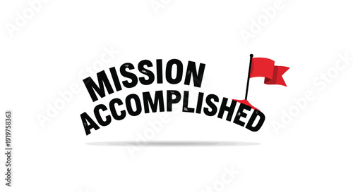 A triumphant graphical representation symbolizing the successful completion of all objectives, illustrating the precise moment a significant