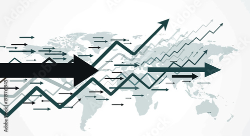 Abstract illustration of global growth and financial market trends