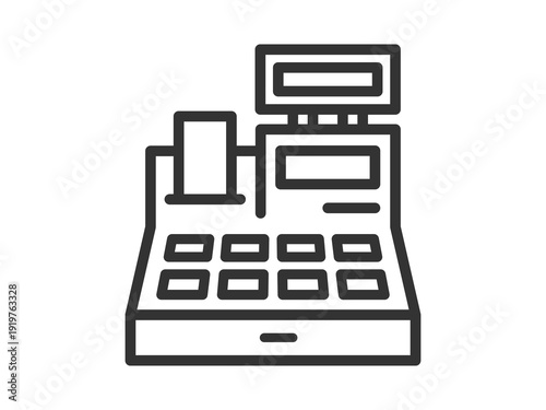 Canvastavla スーパーのレジのアイコン（線画）のイラスト