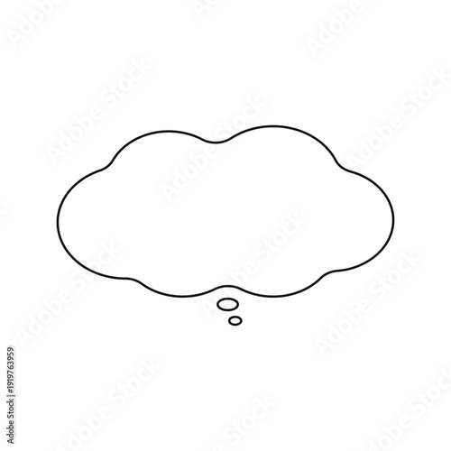 シンプルな雲形の考える吹き出しのベクターイラスト素材