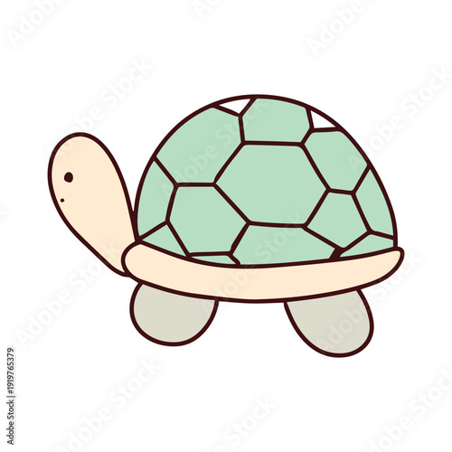 kawaii turtle animal underwater cartoon. coloring book forkids