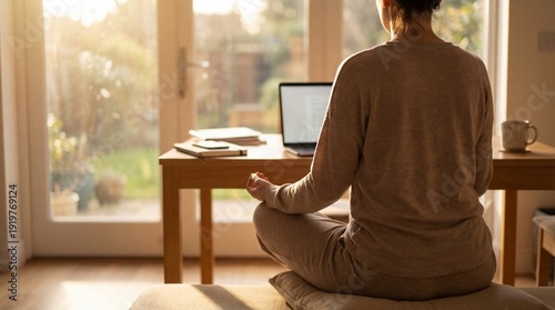 Mindful Morning Routine professional high quality stock image