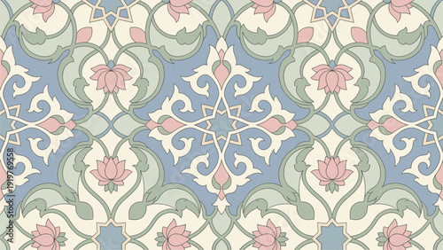Seamless Islamic Floral Pattern Background for Design & Decor | Vector Art