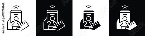 Control line and glyph icon style in white n black background