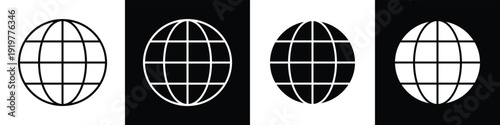 Global line and glyph icon style in white n black background