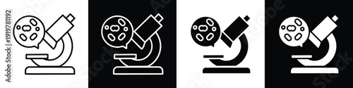 Organism line and glyph icon style in white n black background
