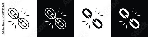 Strength Weakness line and glyph icon style in white n black background