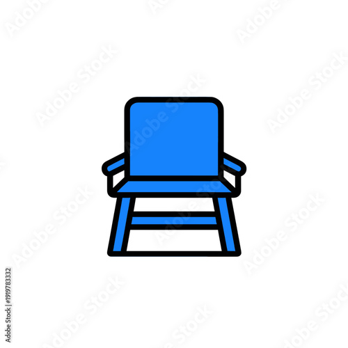 Blue Armchair Vector Icon