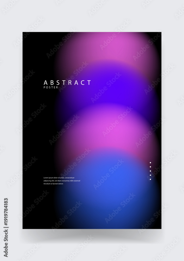 Fototapeta premium Dreamy abstract poster featuring soft blurred bokeh circles with deep purple and blue gradients for a calm and modern atmosphere