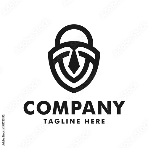 Professional Business Security Shield and Necktie Logo
